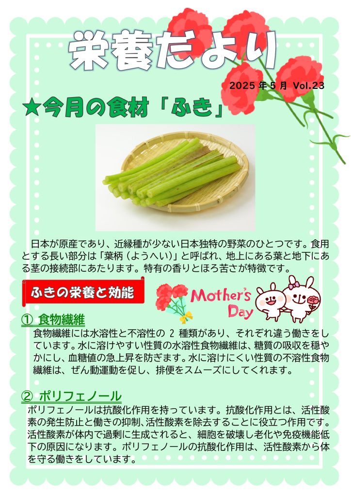 2025年5月『栄養だより』